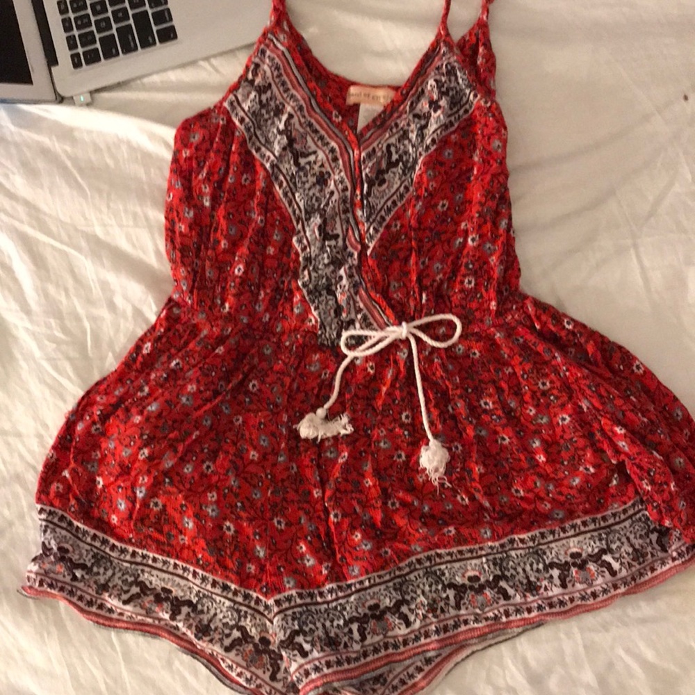 Paisley Red Romper